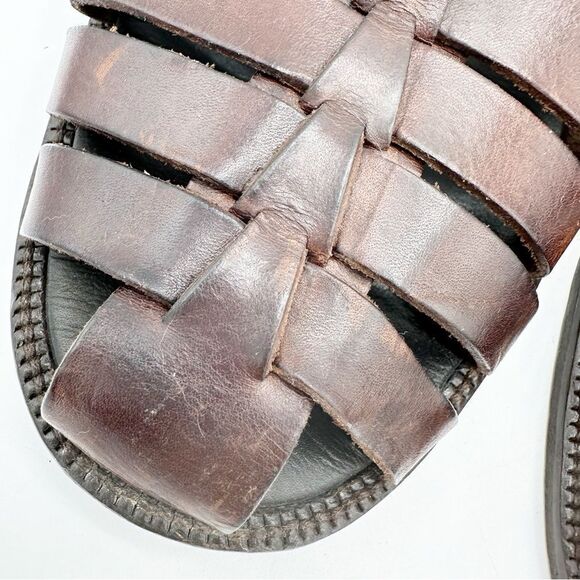 Tommy Bahama Vintage Slip-On Mule Dark Brown Leather Fisherman Sandals Sz 10 - Picture 7 of 15